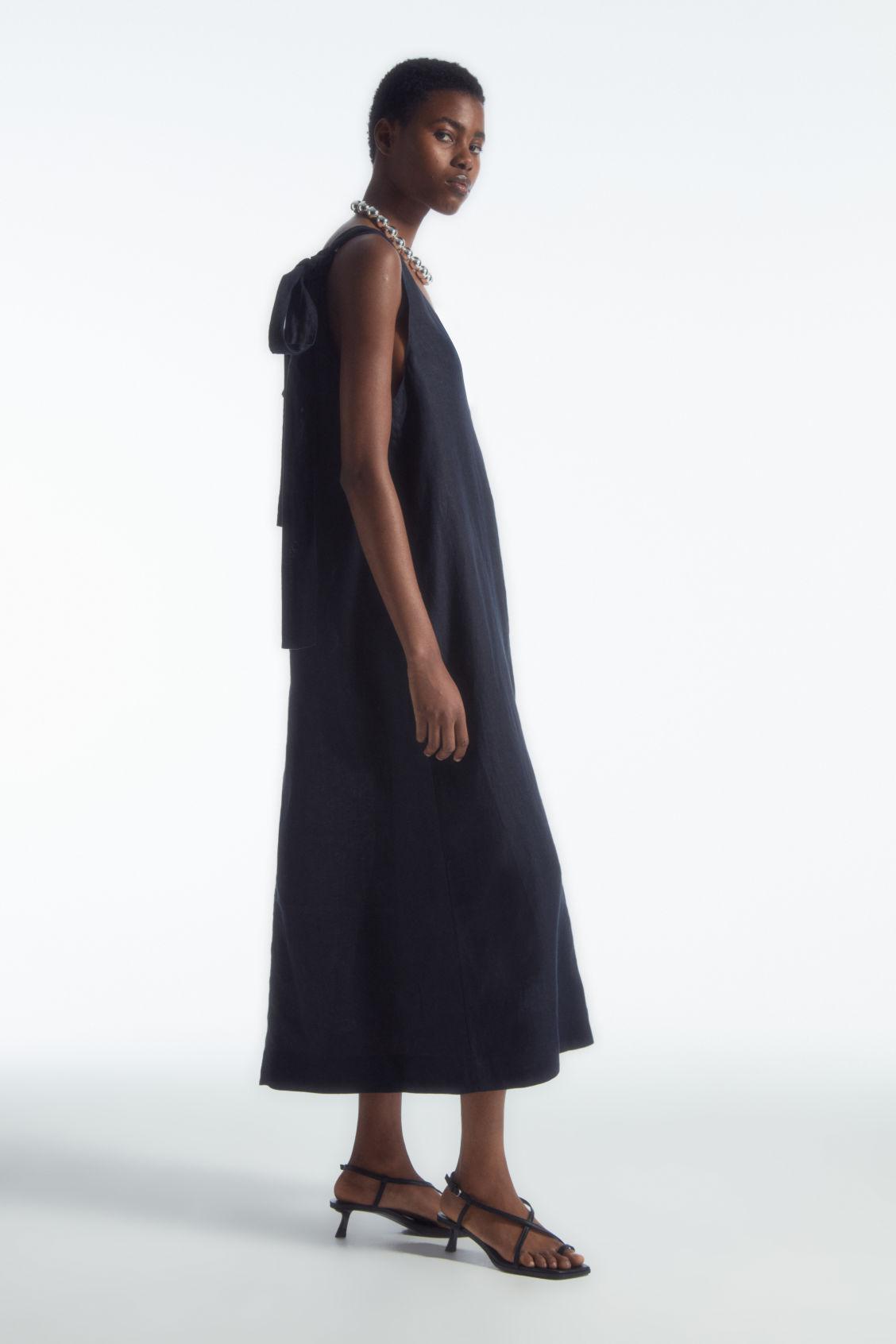 cos navy linen dress Linen Dresses