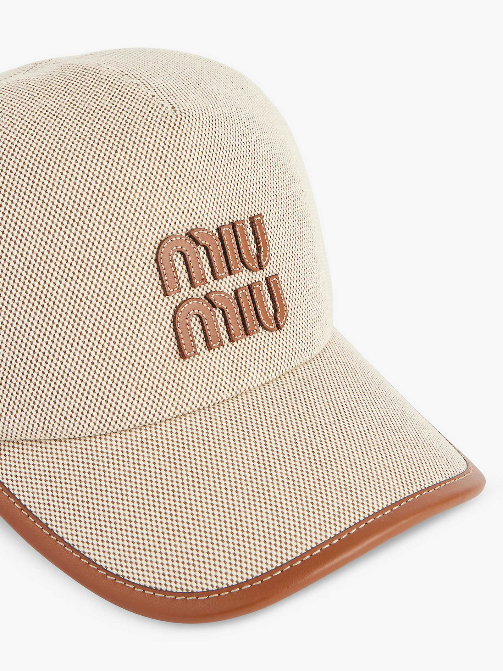 ✨Miu Miu Baseball Cap Distressed Brown Vintage Logo Miu Miu Velvet baseball cap Brown - Women | VIETTI Online Store main image 2