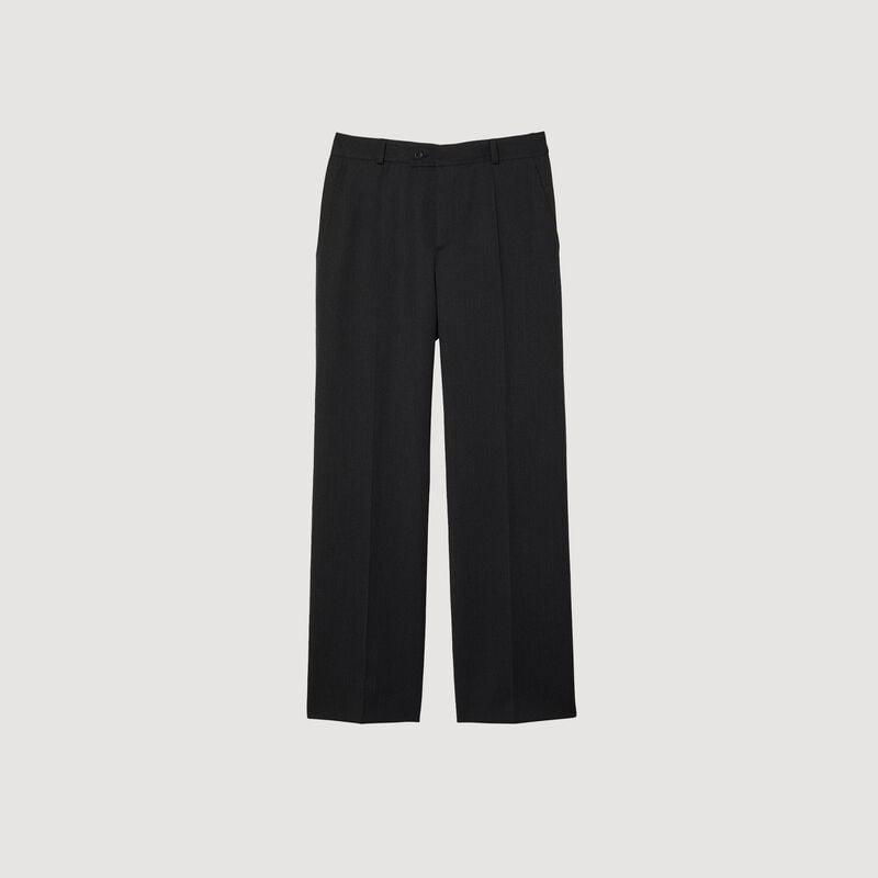 Black wide-leg trousers, SANDRO