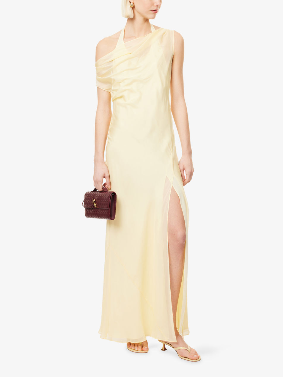 sir strobe silk chiffon maxi dress Rent SIR The Label Strobe Silk Chiffon Maxi Dress