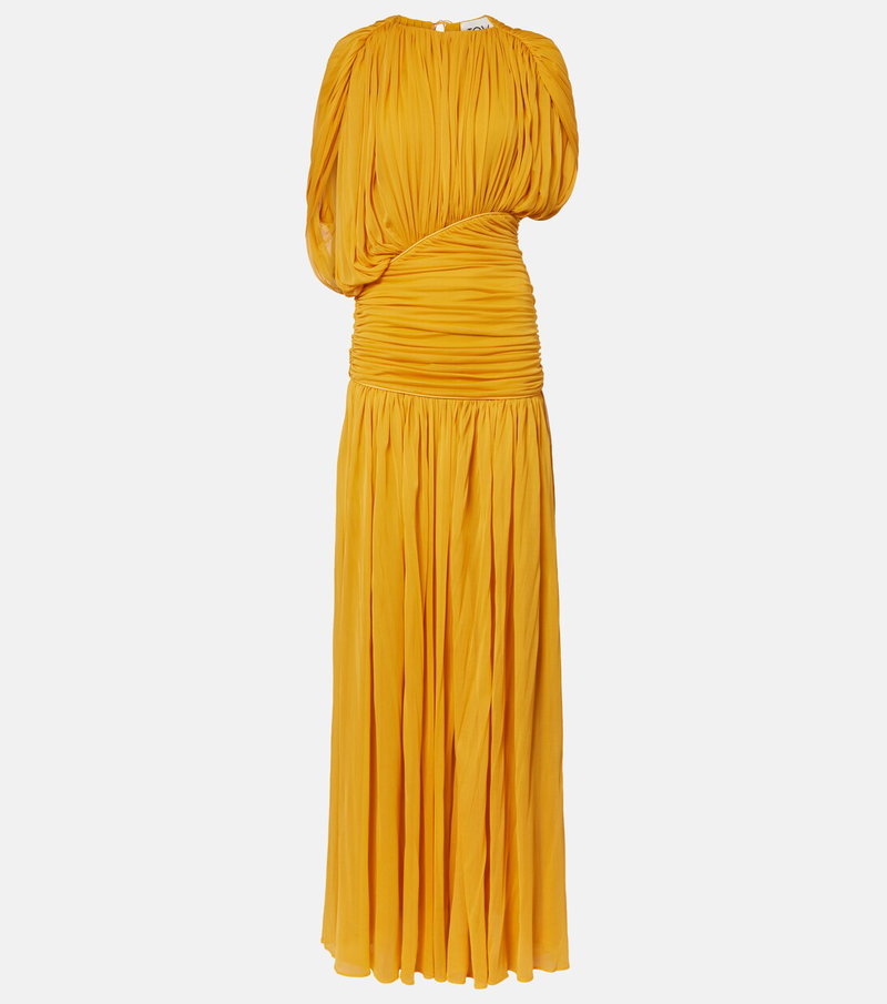 strapless open back dress Neon Yellow Floral Flared Dress with Pockets main image 0