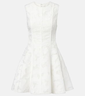 White floral-patterned sleeveless dress