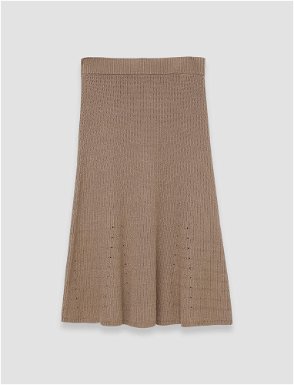 ACNE STUDIOS Embroidered Checked Linen-Blend Maxi Skirt in Brown