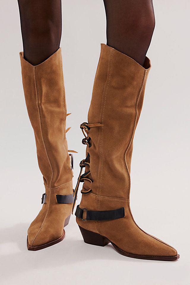 FREE PEOPLE FP Collection - Back-Lace Sway Low Slouchy Boots in Black ...