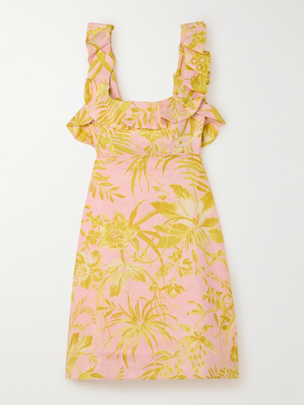 zimmermann golden ruffle mini dress Its giving vacay ,  Zimmermann Golden Ruffle mini available in  size 2
