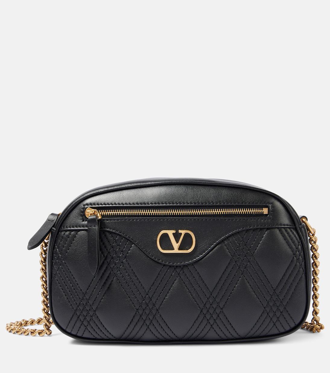 VALENTINO GARAVANI Quiltie 67 Small Leather Shoulder Bag in Black ...