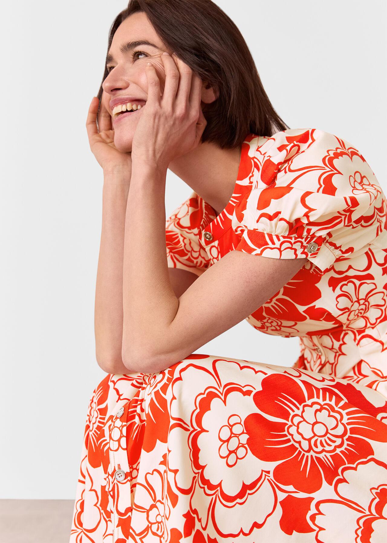 WHISTLES Bloom Floral Midi Dress | endource
