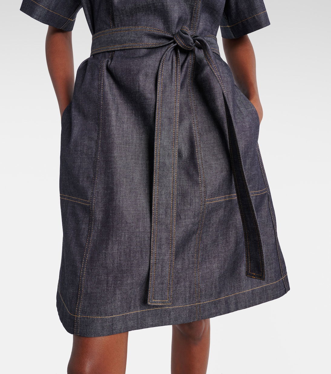 bottega veneta denim dress Bottega Veneta Denim midi dress Bottega Veneta