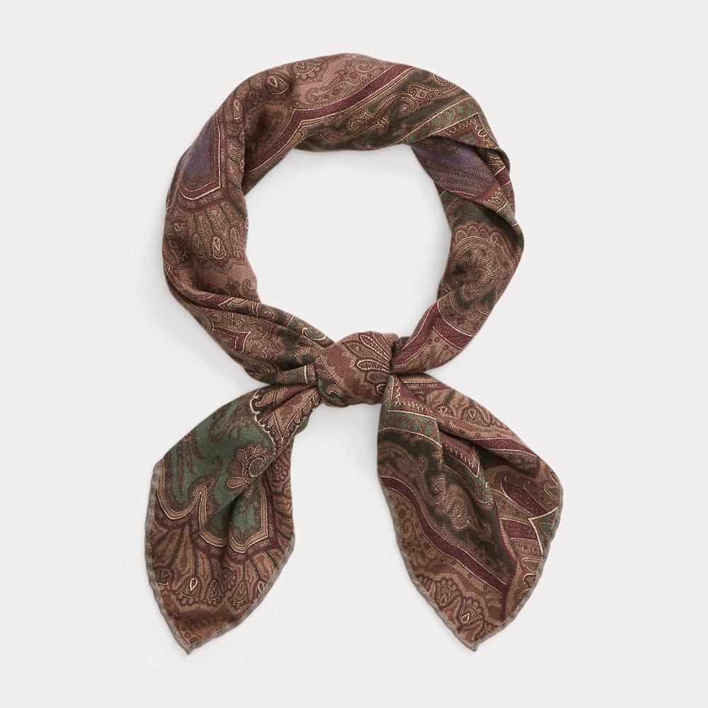 RALPH LAUREN PURPLE LABEL Paisley Cashmere-Silk Neckerchief endource