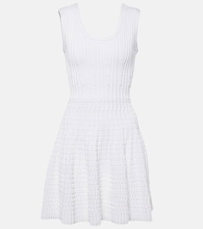 ALAÏA Ribbed pointelle-knit mini dress