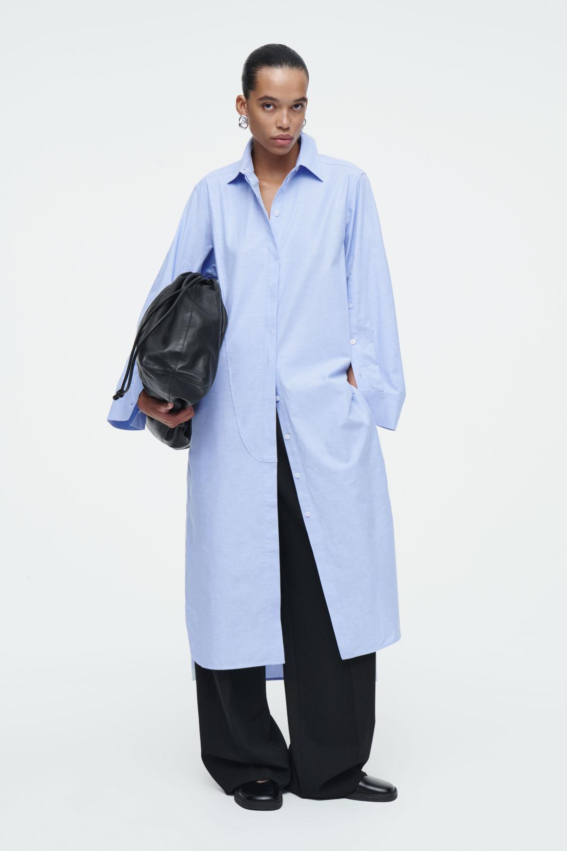 asymmetric deconstructed shirt dress Alexander Wang Asymmetric Deconstructed Shirt Wrap Dress in Oxford Multi