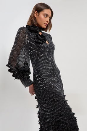 gray lace bodycon dress Ora Lace Bust Bodycon Maxi Dress Black