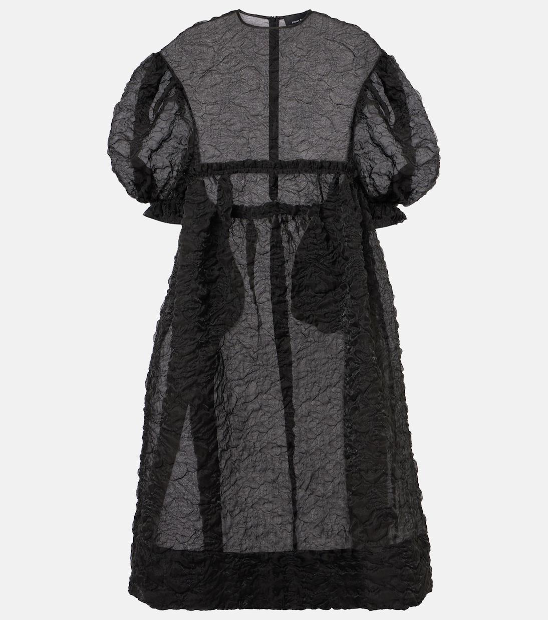 SIMONE ROCHA Gathered Puff-sleeve Midi Dress | endource