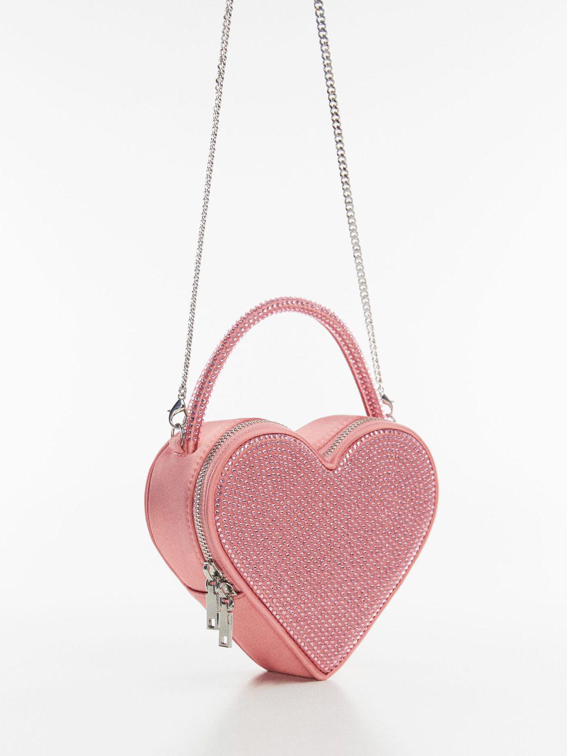 CRYSTAL HEART PINK KELLY BAG