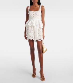 midi dresses lace Black And Light Taupe Floral Lace Midi Dress main image 1