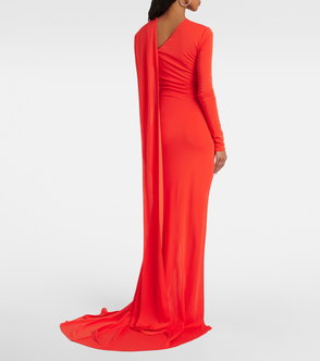 David Koma Asymmetric Satin Gown | endource