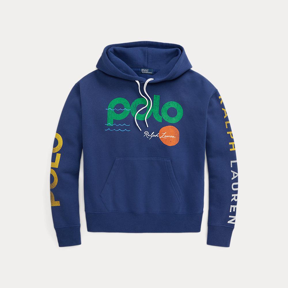 POLO RALPH LAUREN Logo Wave Graphic Fleece Hoodie endource