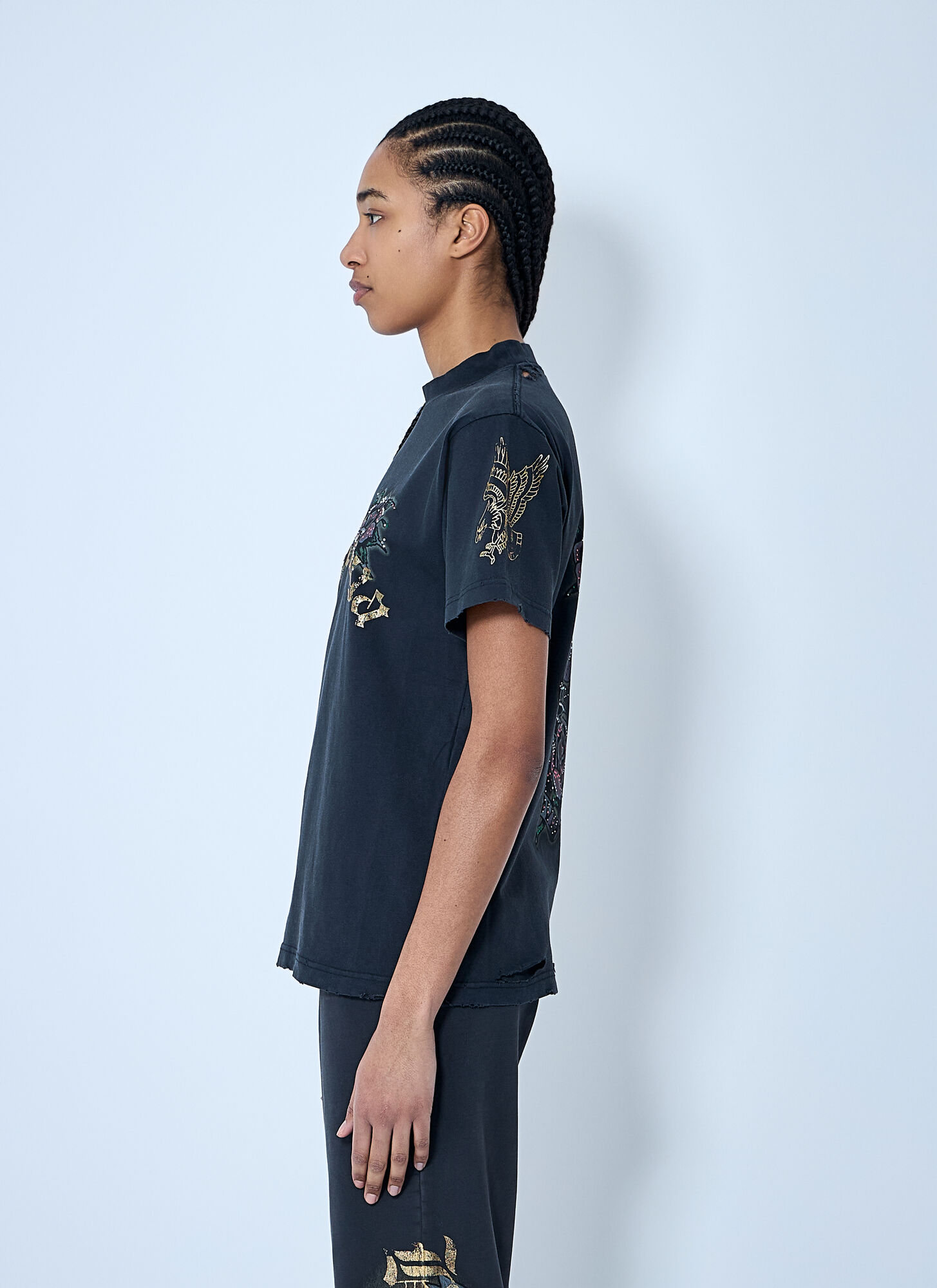 BALENCIAGA Tacky Tattoo Logo Motif T-Shirt | endource