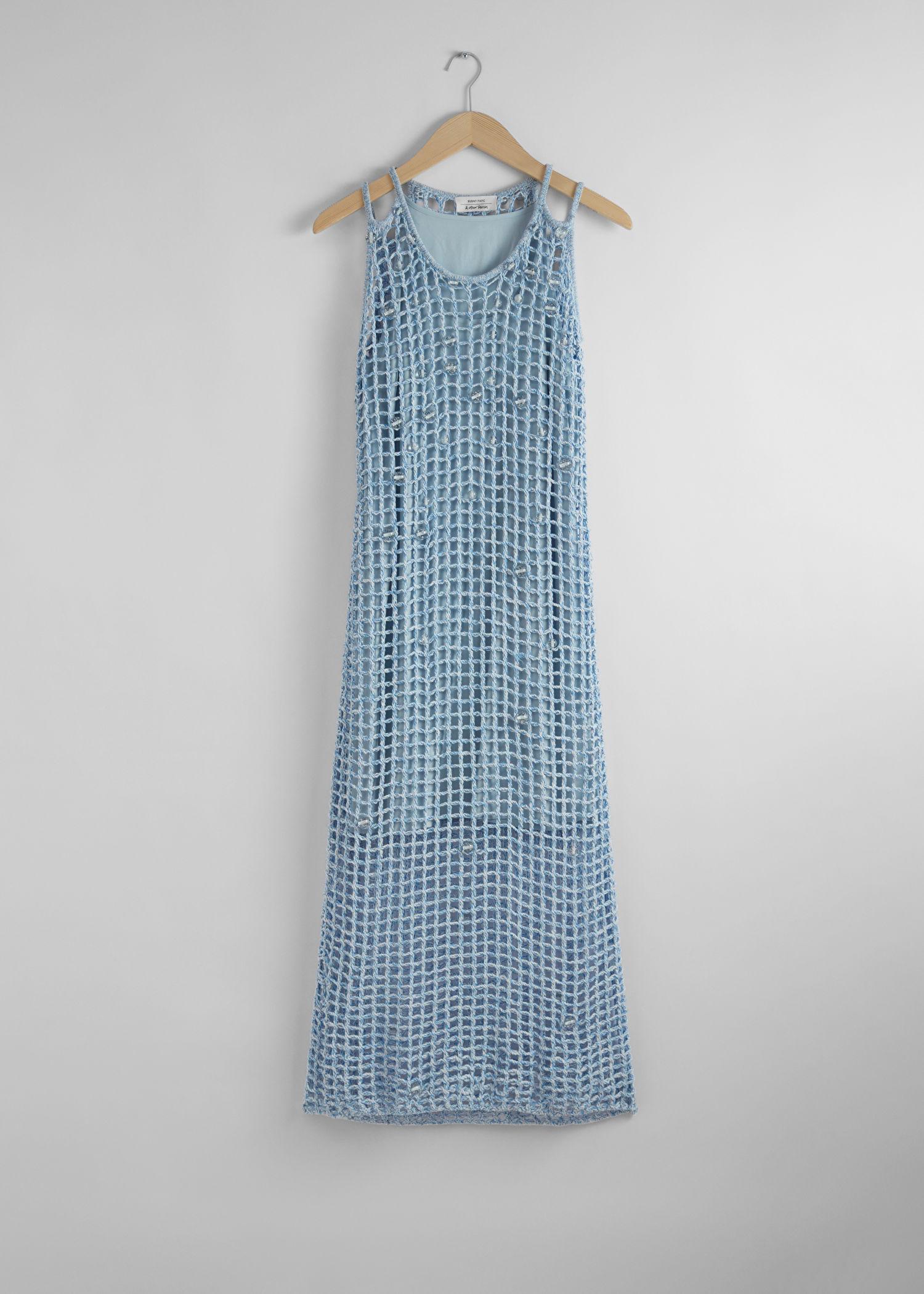 white christmas dresses BEADED BUBBLE CROCHET DRESS