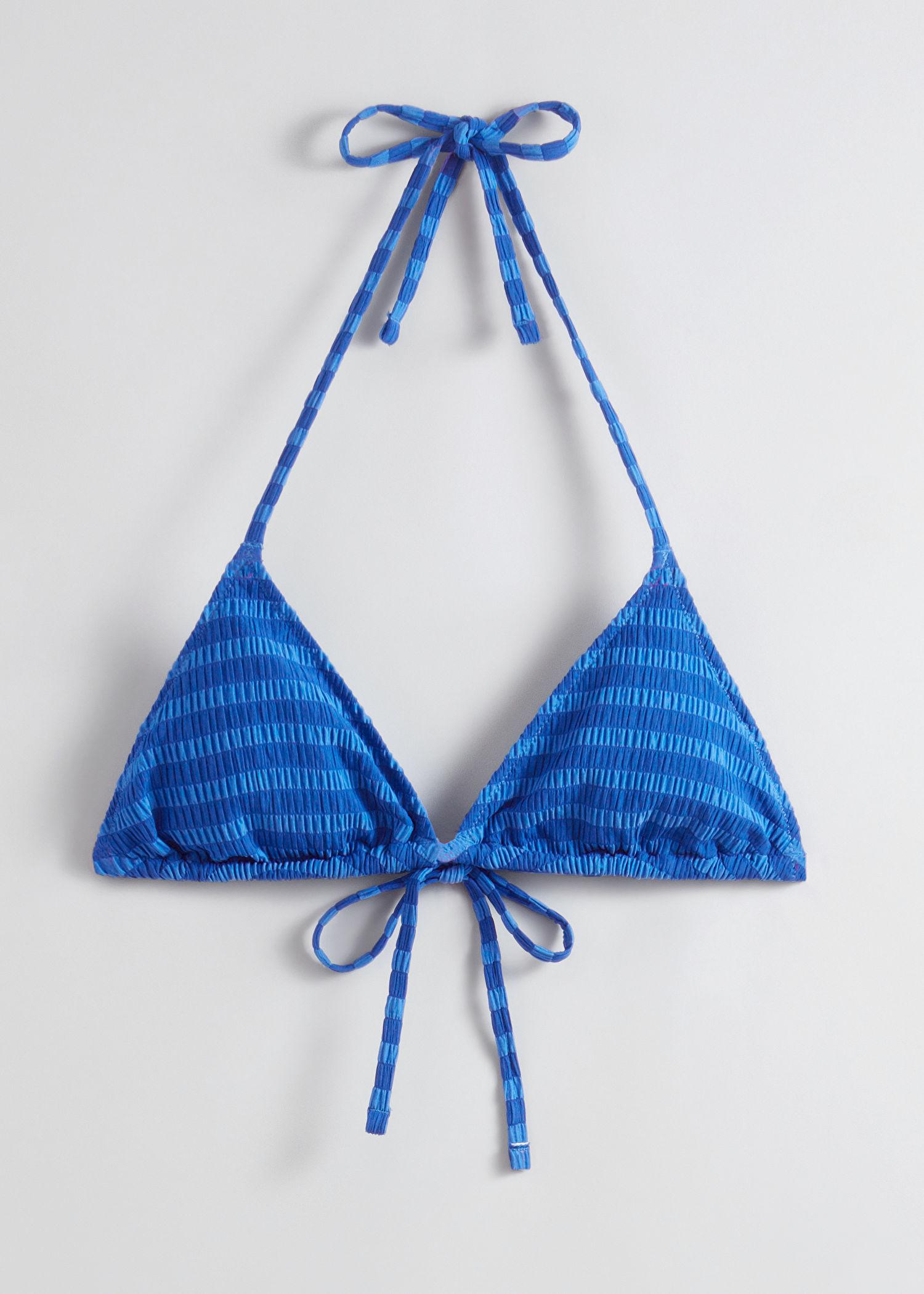 Tie Side Faux Tortoise Ring Triangle Bikini Top by Helen Jon