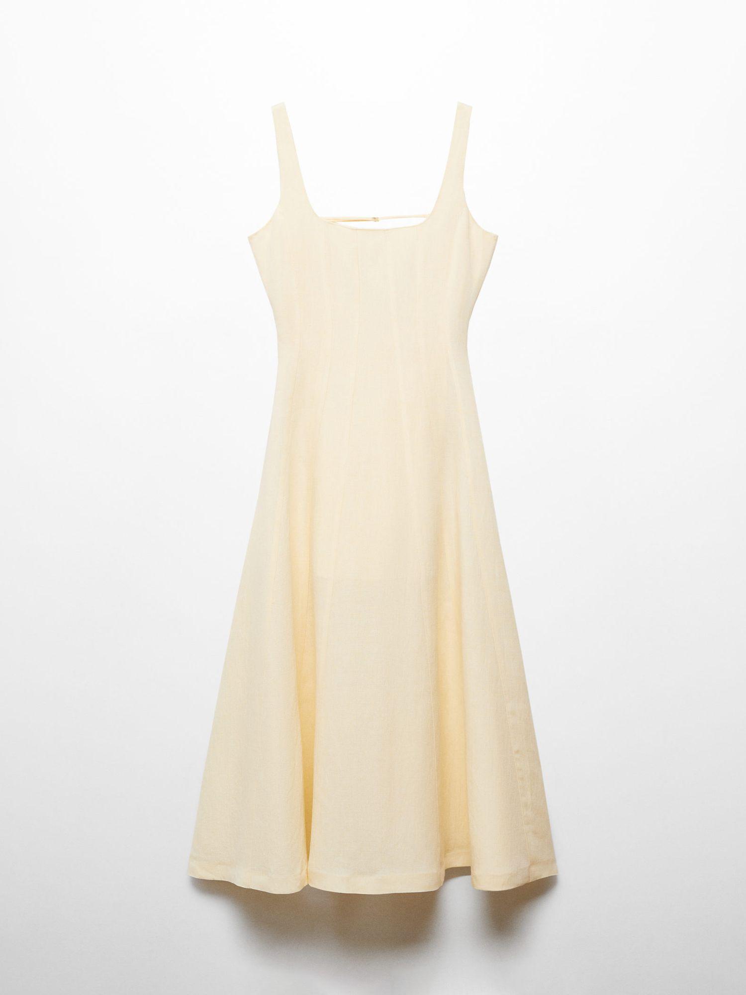 sleeping dress linen Linen Short Night Gown ANELE M / Milky White