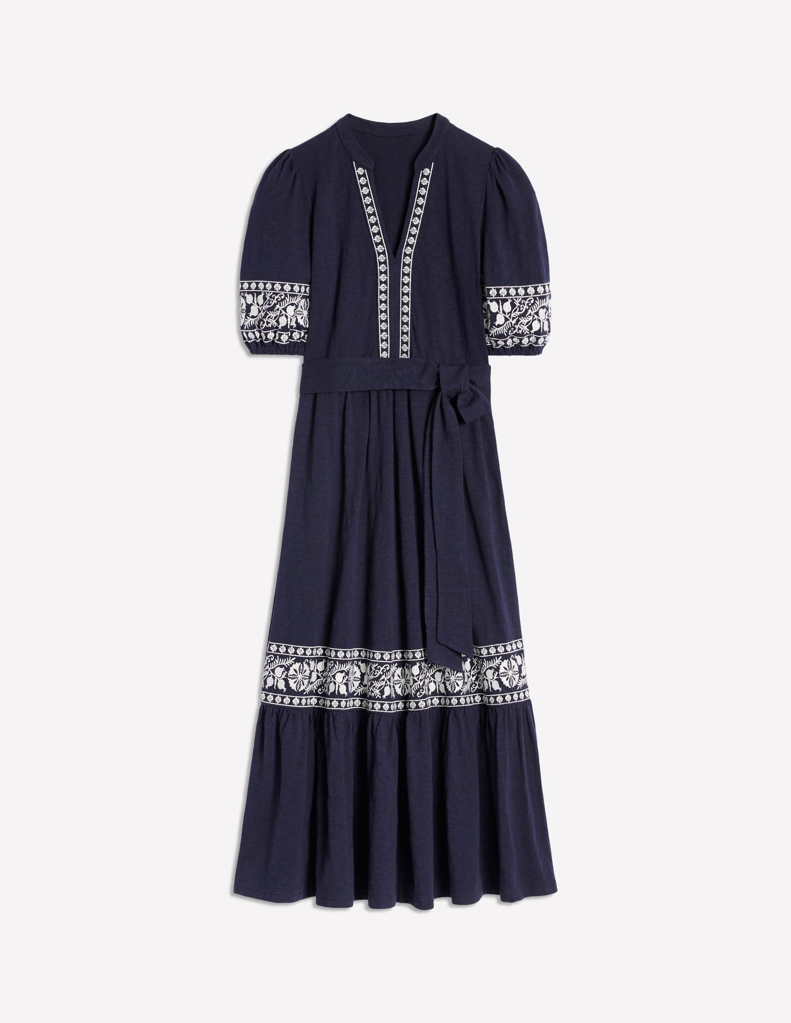 amara embroidered jersey dress Amara Embroidered Jersey Dress - Pink Peony