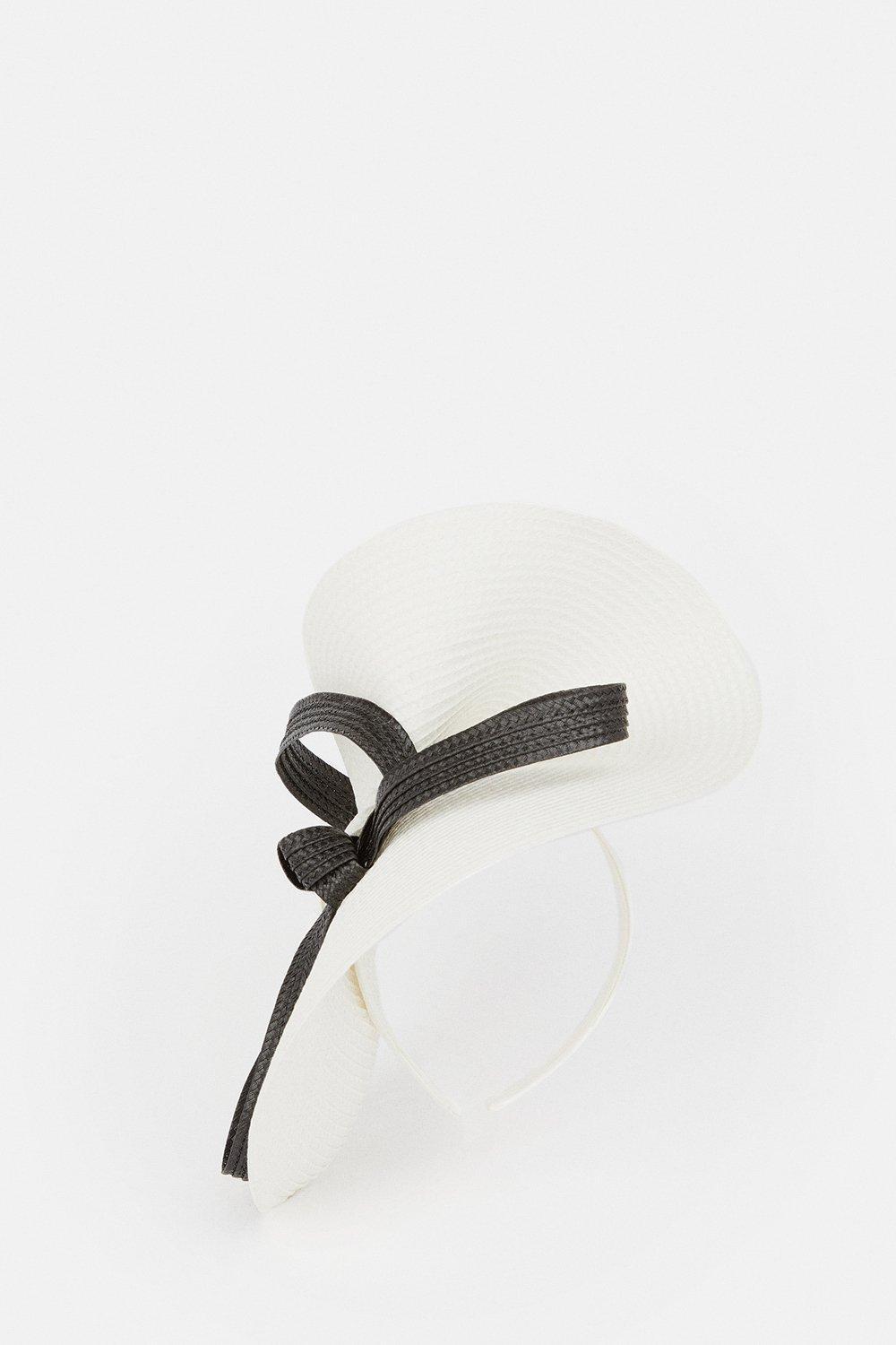KAREN MILLEN Fold Detail Bow Fascinator in Ivory Endource
