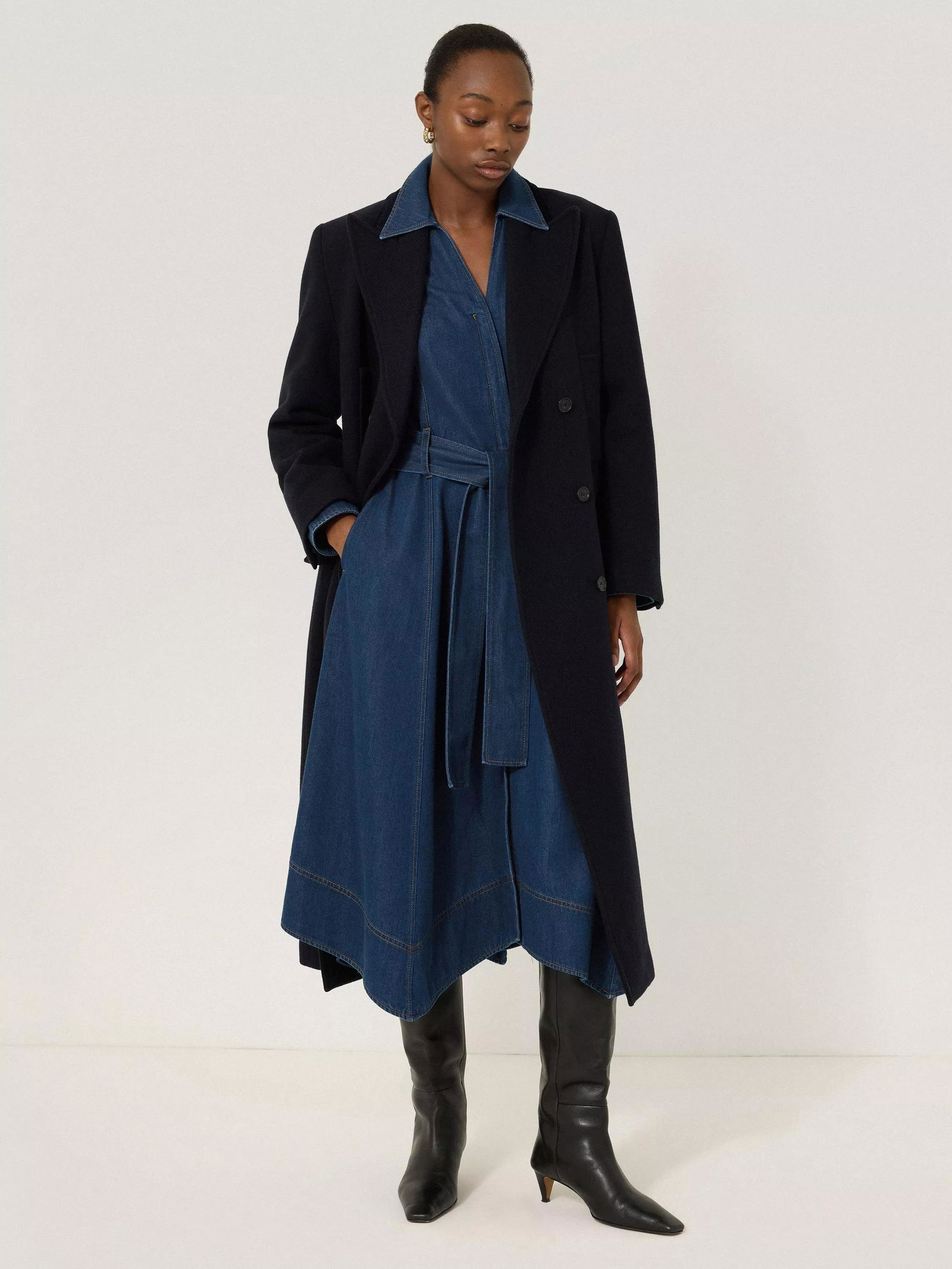 jigsaw denim dress Buy Jigsaw Indigo Denim Lyocell Belted Dress from Next USA