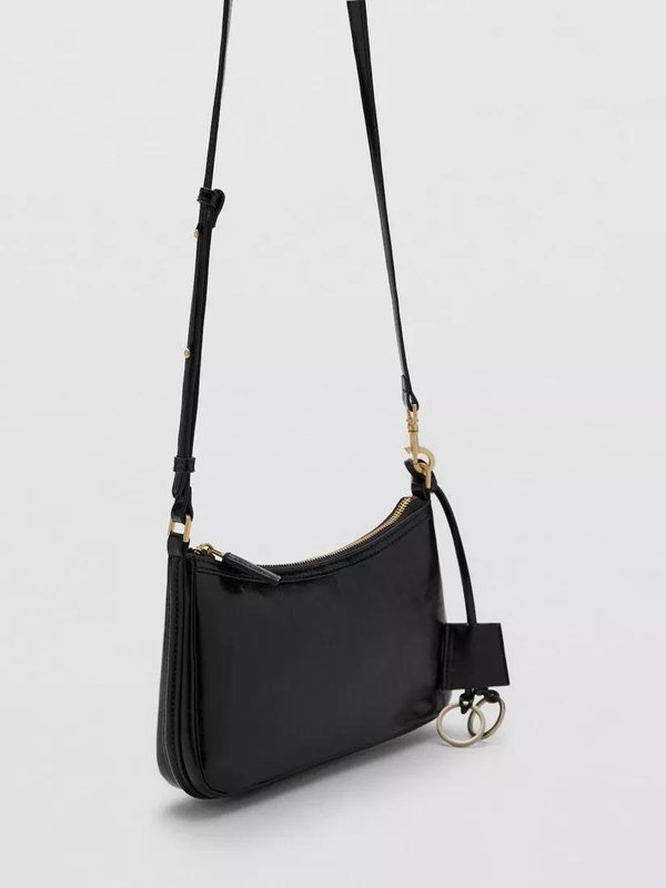 MANGO Melanie Crossbody Bag, Black | endource