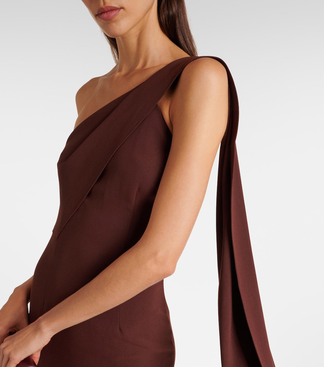 Roland Mouret Asymmetric Cady Midi Dress | endource