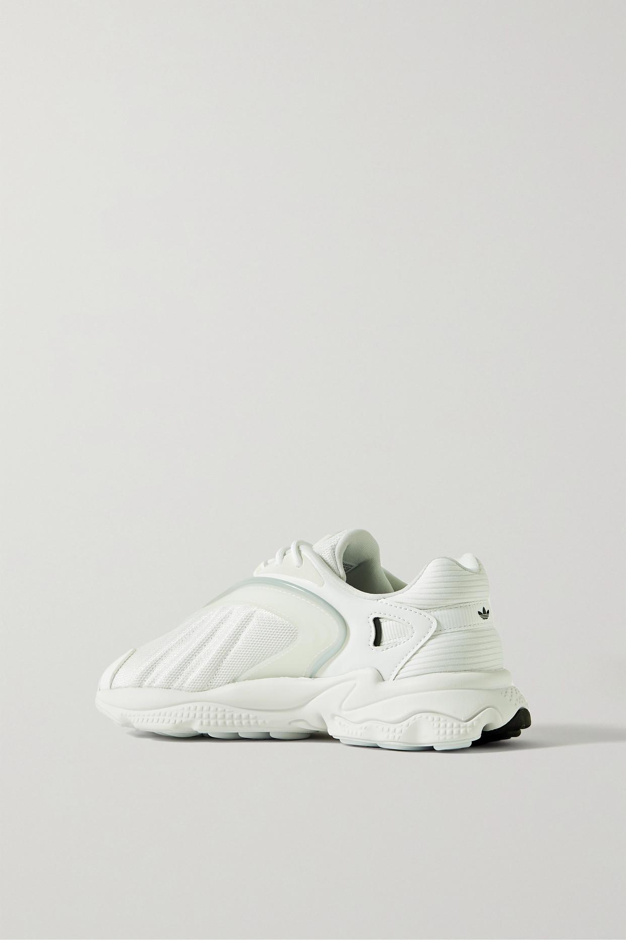 ADIDAS ORIGINALS Oztral Leather-Trimmed Mesh Sneakers | endource