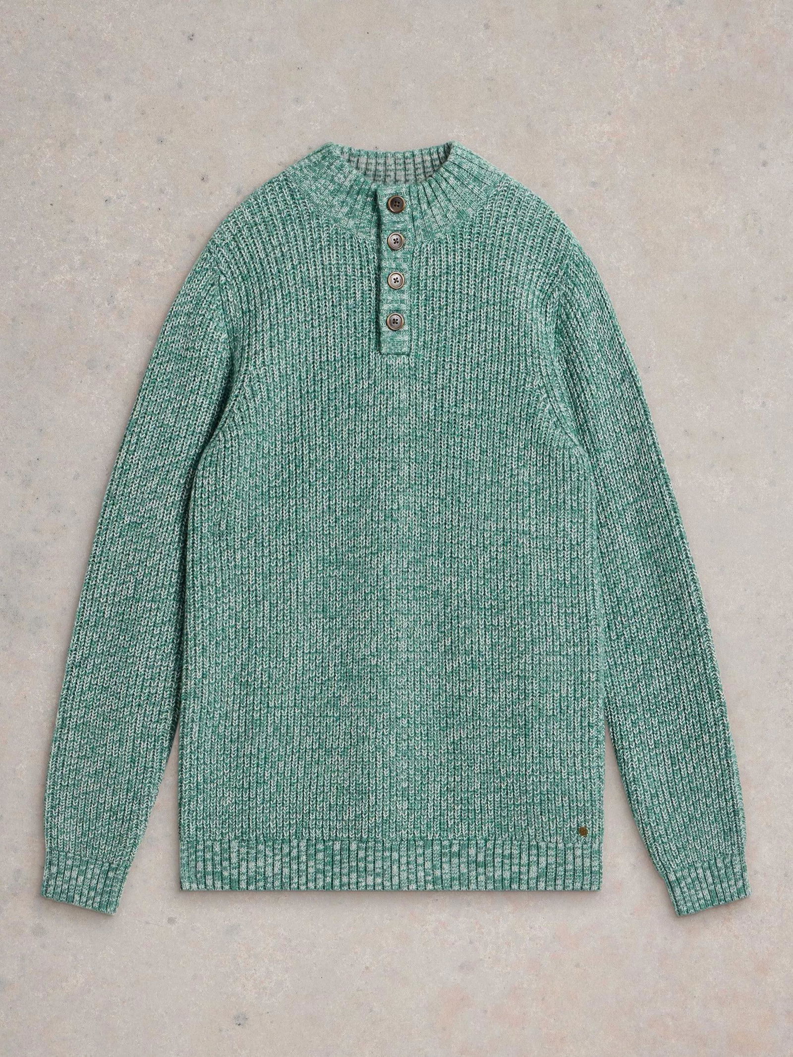 WHITE STUFF Rye Button Neck Jumper | endource