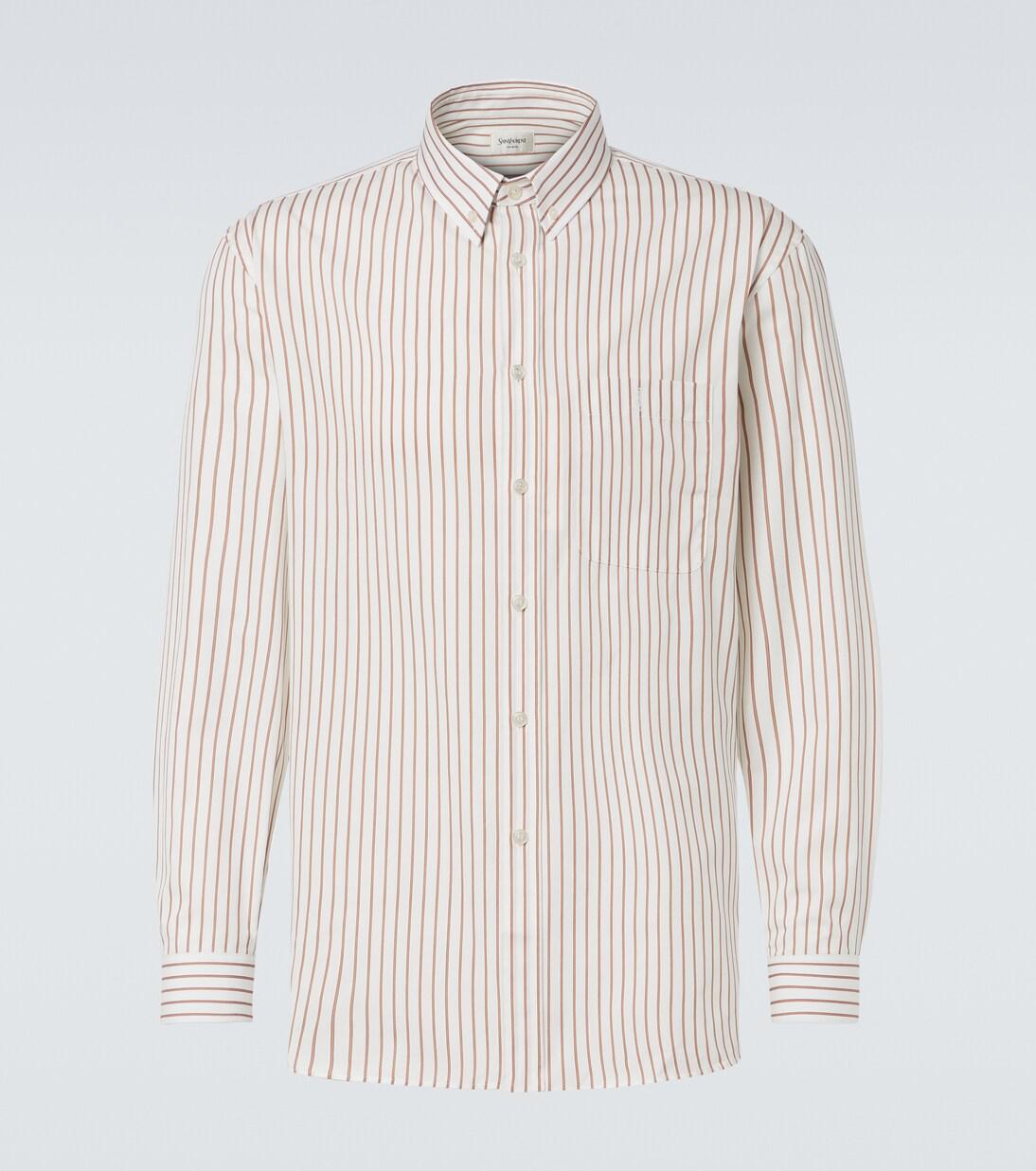 Saint Laurent Cassandre Shirt In Cotton Poplin 826821y217w 9000