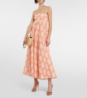ZIMMERMANN Printed Pliss Chiffon Midi Dress | endource