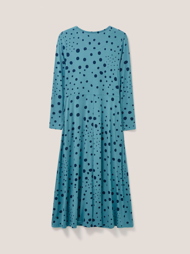 white stuff jersey dresses White Stuff Petite Women's Naya Jersey Dress Blue Print
