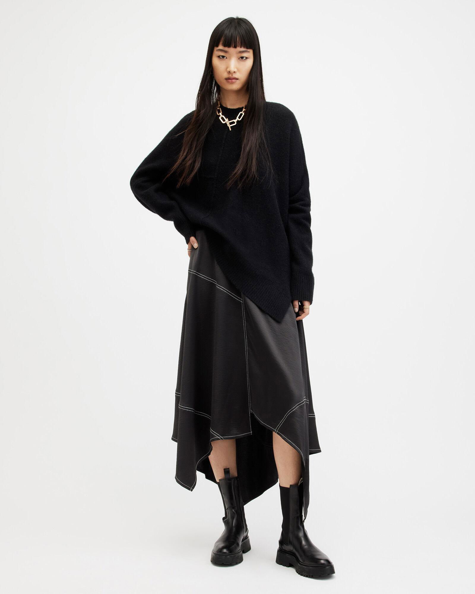 agnes panelled asymmetric maxi dress Shona Joy - Agnes Draped Ruffle Maxi Dress