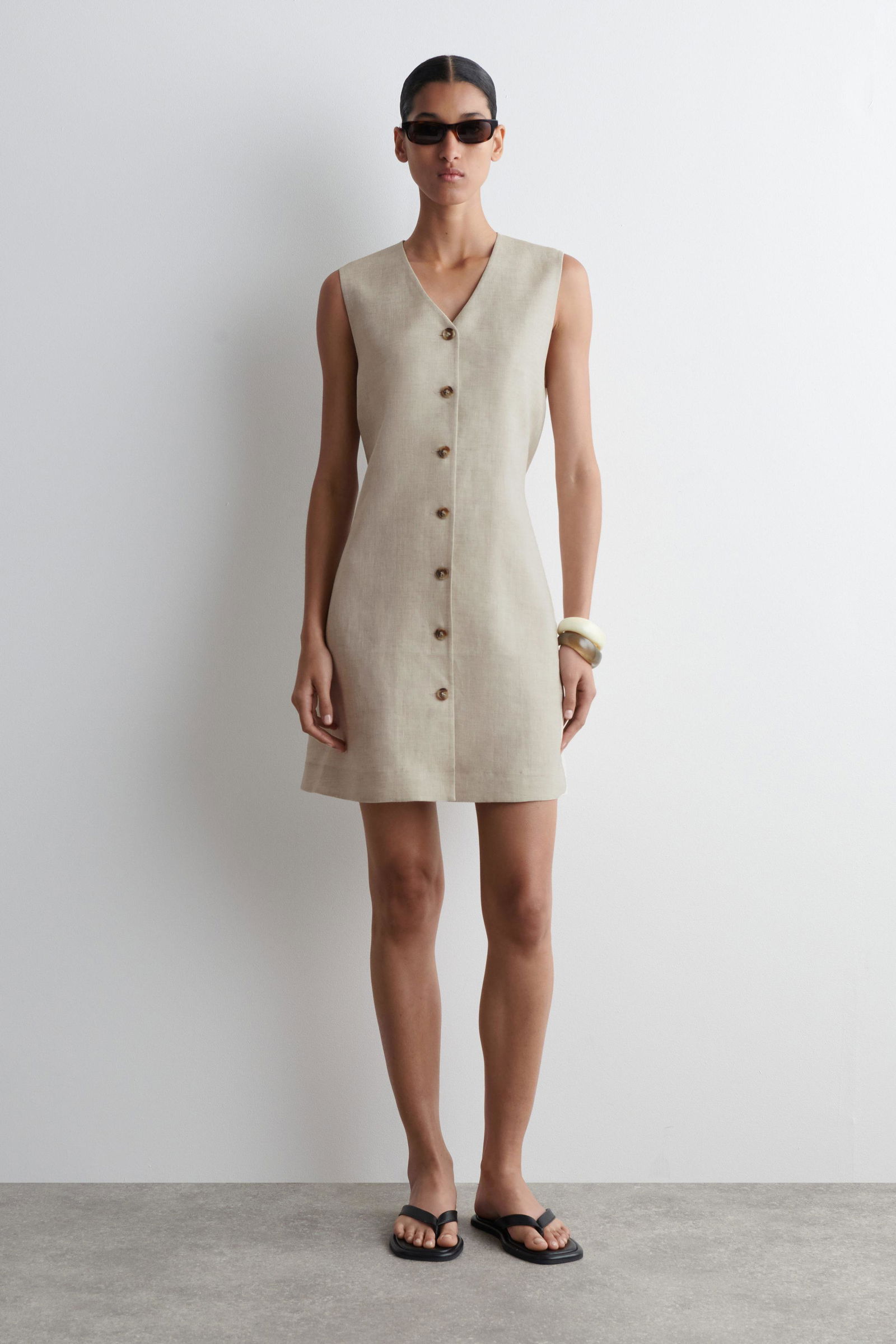 cos buttoned pima cotton mini dress COS Buttoned Pima Cotton Mini Dress
