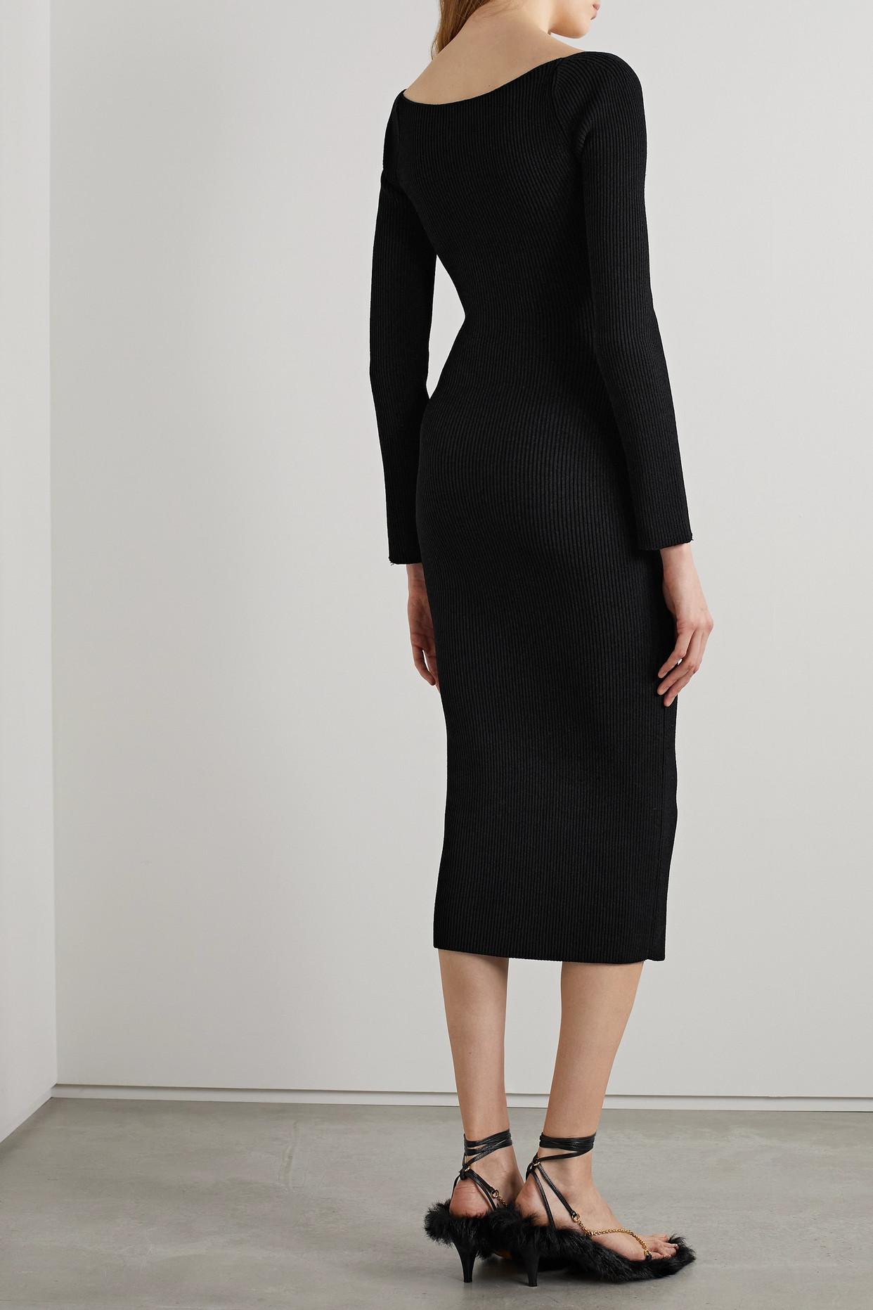 KHAITE Beth Ribbed-Knit Midi Dress | endource KHAITE Beth Ribbed-Knit Midi Dress | endource