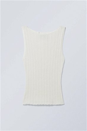 Weekday Annie boat neck tank top in white
