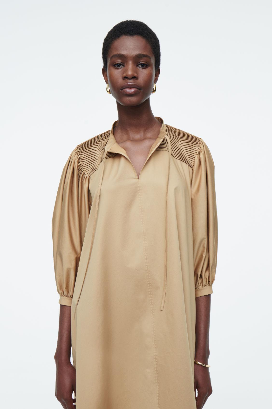 COS Tie-Detail Pleated Mini Dress | endource