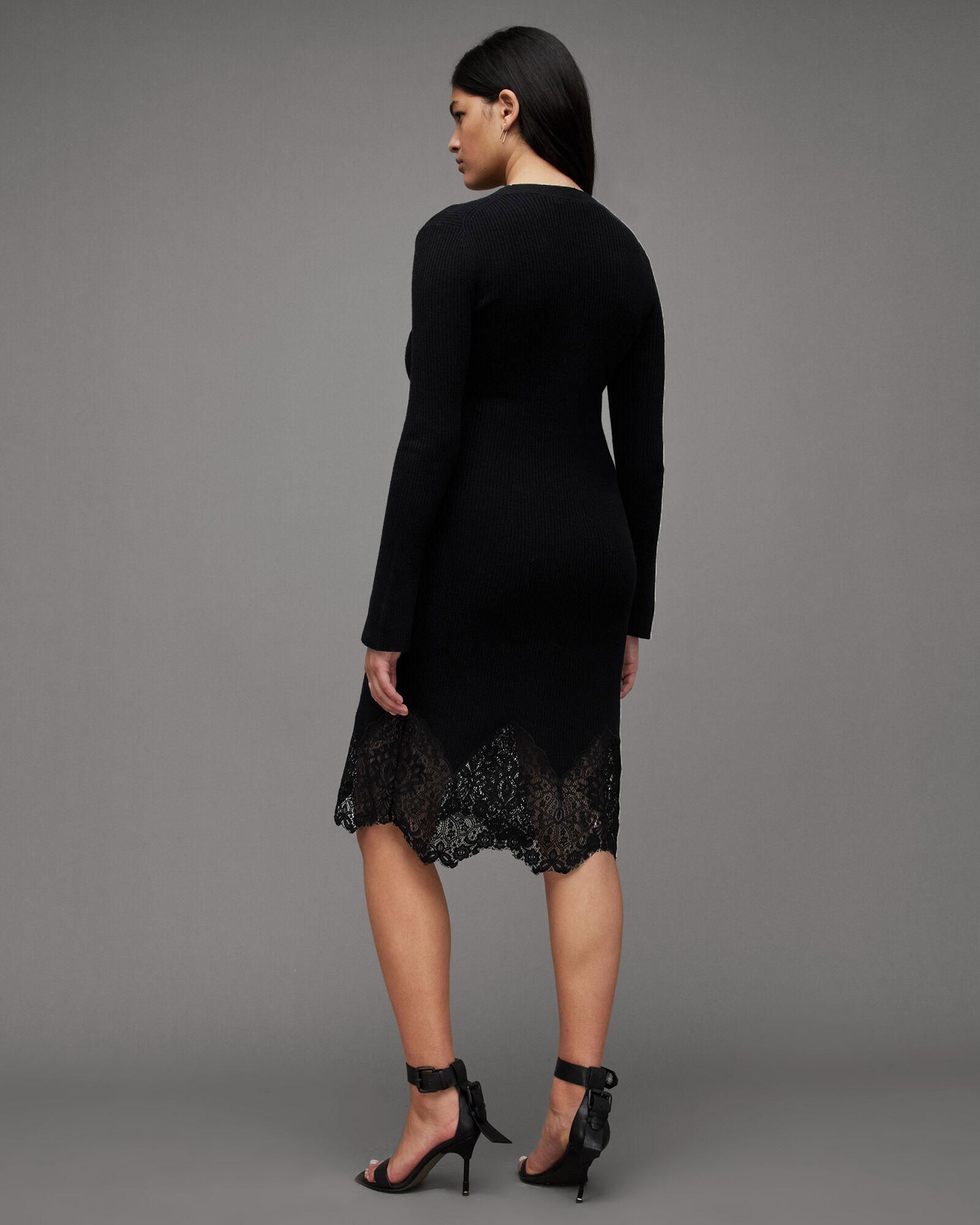 ALLSAINTS Milly Wool Cashmere Mix Lace Mini Dress | endource