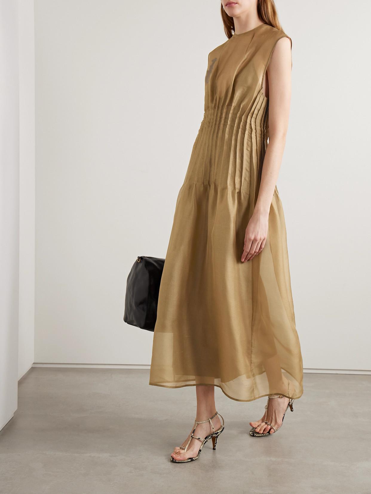 khaite organza dress Colette silk organza midi dress in black - Khaite
