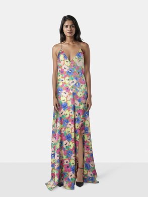 ROTATE BIRGER CHRISTENSEN Floral-Appliqu Asymmetric-Hem Recycled-Polyester  Mini Dress | endource