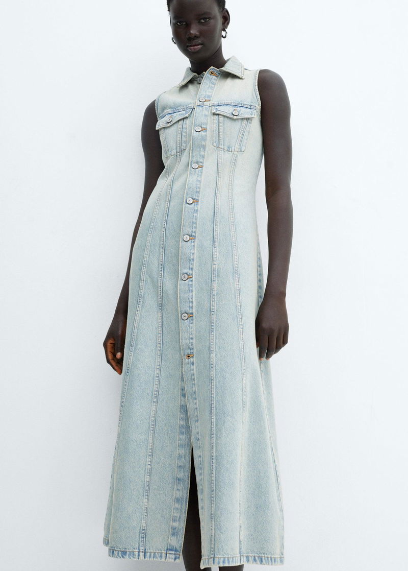 knee length dresses for ladies Laura Denim Maxi Dress