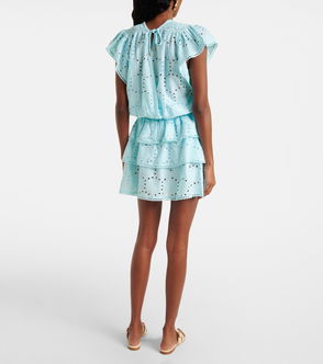 MELISSA ODABASH Chelsea Crocheted Lace-Trimmed Voile Mini Dress | endource