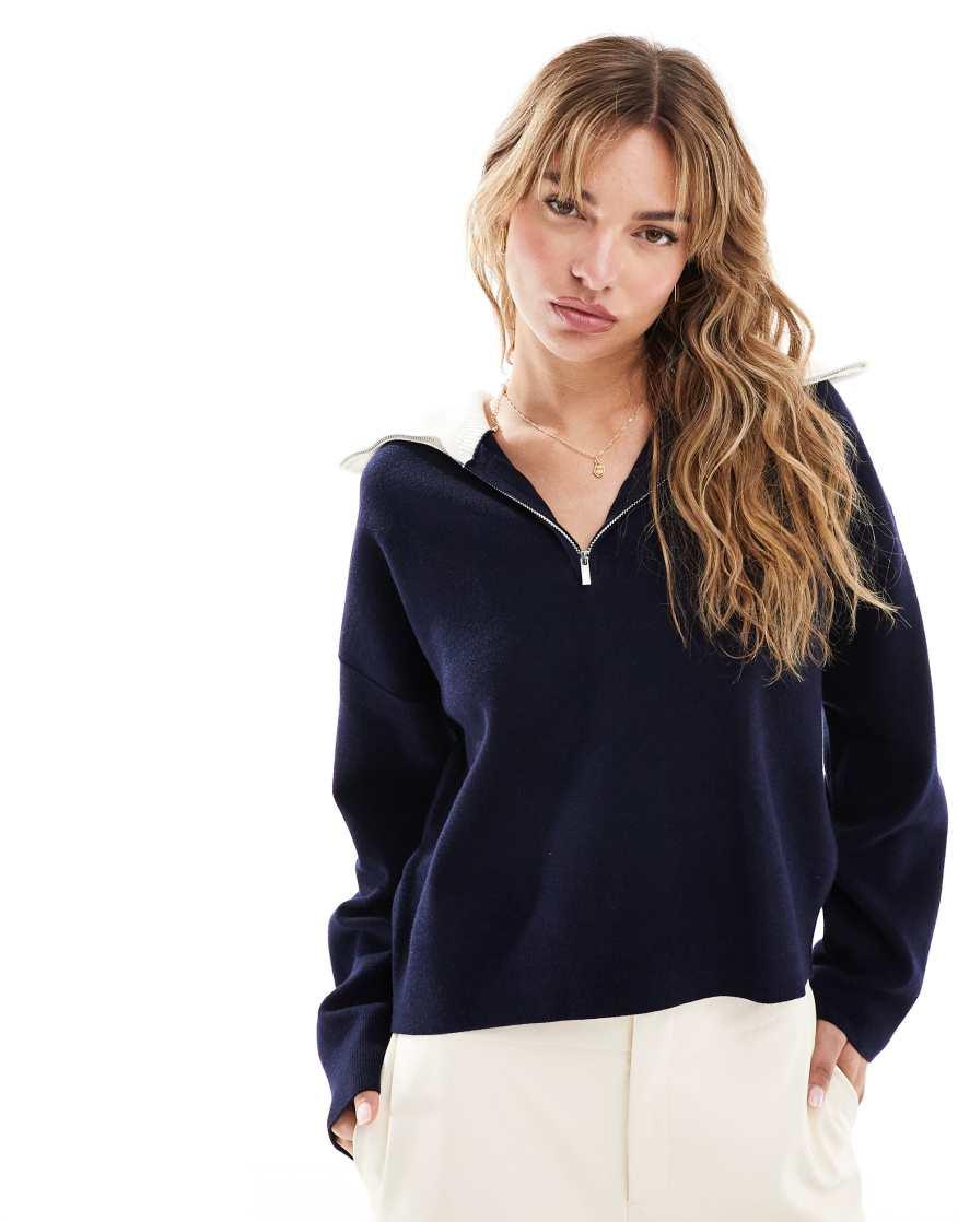 MANGO High Neck Half Zip Jumper | endource
