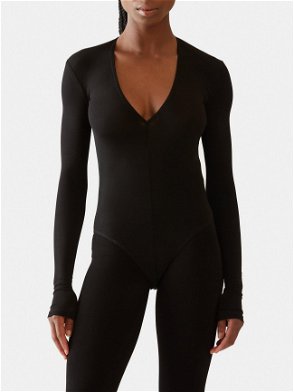 Lace V Neck Jersey Bodysuit | Karen Millen