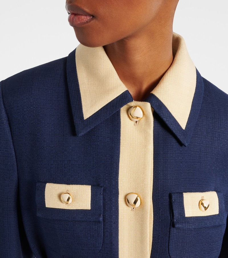 Navy and cream blazer with gold detailing