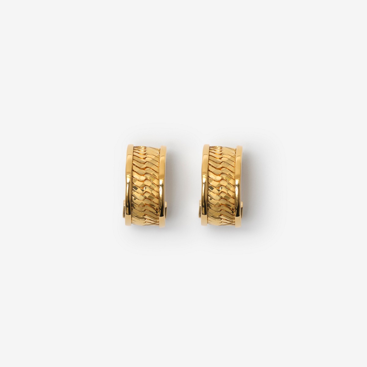 BURBERRY Engraved Check Hoop Earrings | endource