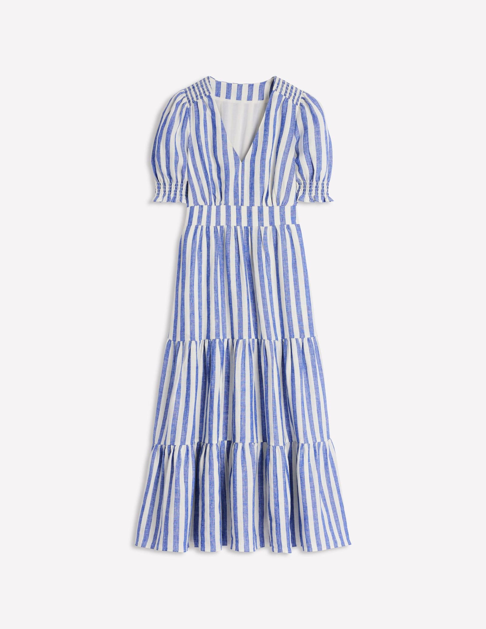 BODEN Anna Linen Tiered Midi Dress | endource